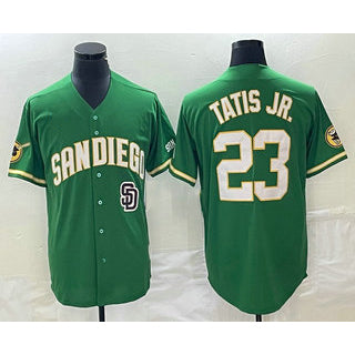 San Diego Padres #23 Fernando Tatis Jr Green FEDASGOGE Cool Base Stitched Jersey 2