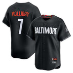 Baltimore Orioles #7 Jackson Holliday Player Black FEDASGOGE City Connect Limited Home Game Stitched Jerseys