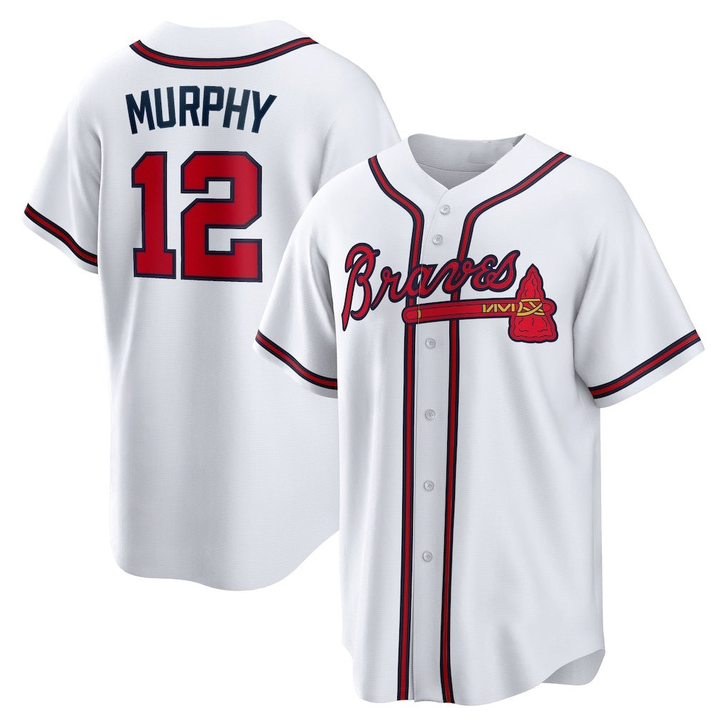 Atlanta Braves #12 Sean Murphy White FEDASGOGE Replica Player Jersey