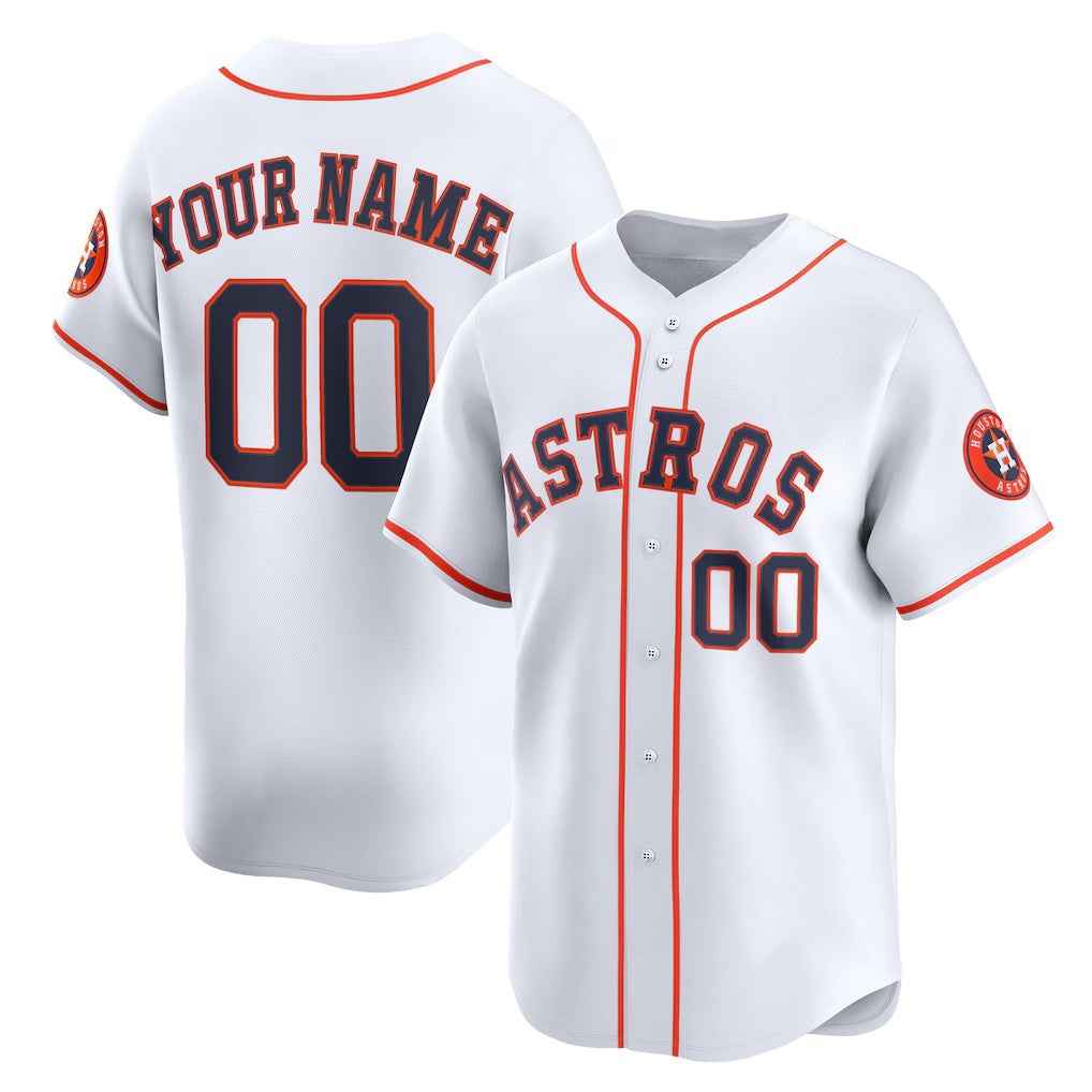 Custom Houston Astros White FEDASGOGE Home Limited Jersey