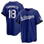 Los Angeles Dodgers #18 Yoshinobu Yamamoto Player Royal FEDASGOGE City Connect Home Game Stitched Jerseys