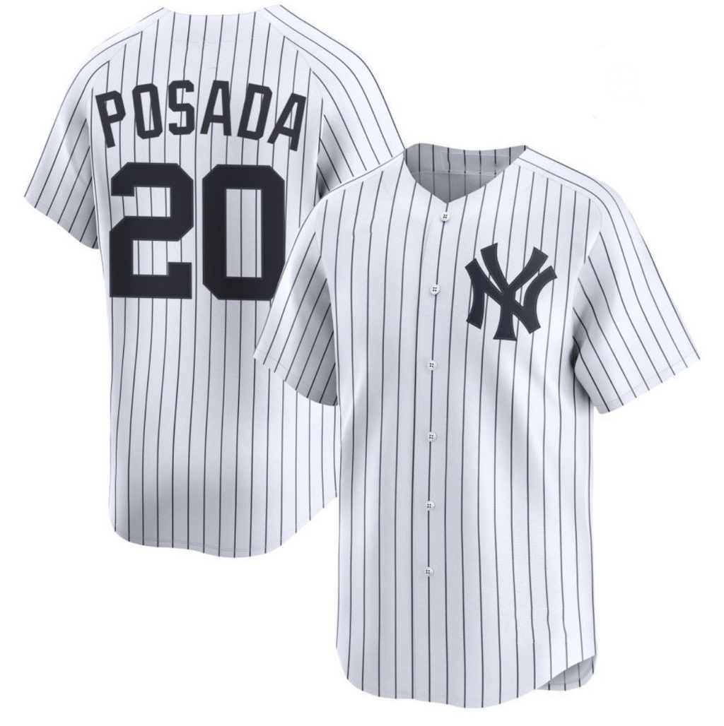 New York Yankees #20 Jorge Posada White FEDASGOGE Cool Base Stitched Jersey