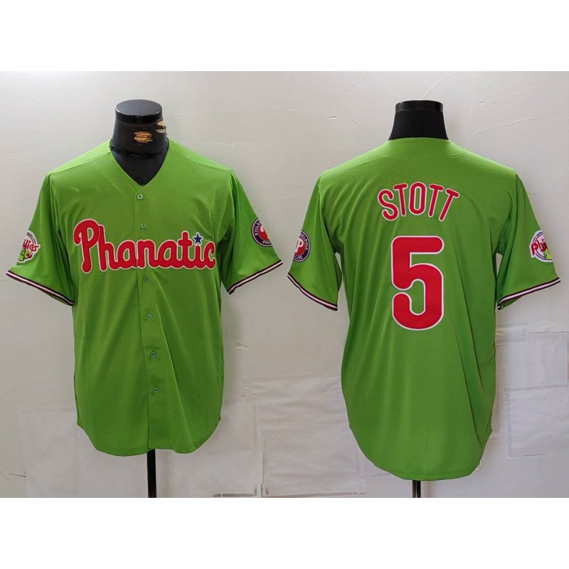 Philadelphia Phillies #5 Bryson Stott Green FEDASGOGE With Patch Stitched Cool Base Jersey