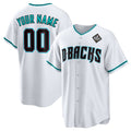 Custom Arizona Diamondbacks Active Player White FEDASGOGE 2023 World Series Cool Base Stitched Jersey