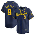 Milwaukee Brewers #9 Bob Uecker Player Navy FEDASGOGE Home Limited Stitched Jerseys