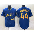 Seattle Mariners #44 Julio Rodriguez Number Blue FEDASGOGE 2023 City Connect Cool Base Stitched Jersey