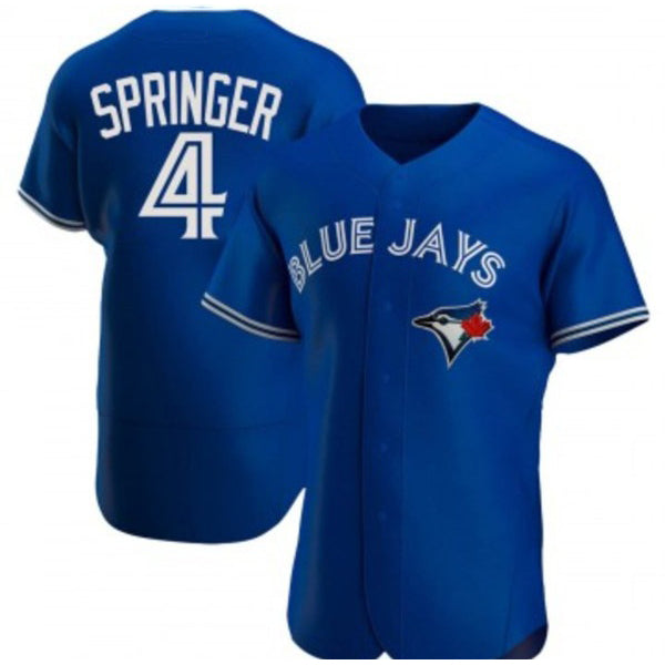 Toronto Blue Jays #4 George Springer Royal FEDASGOGE Flex Base Stitched Jersey