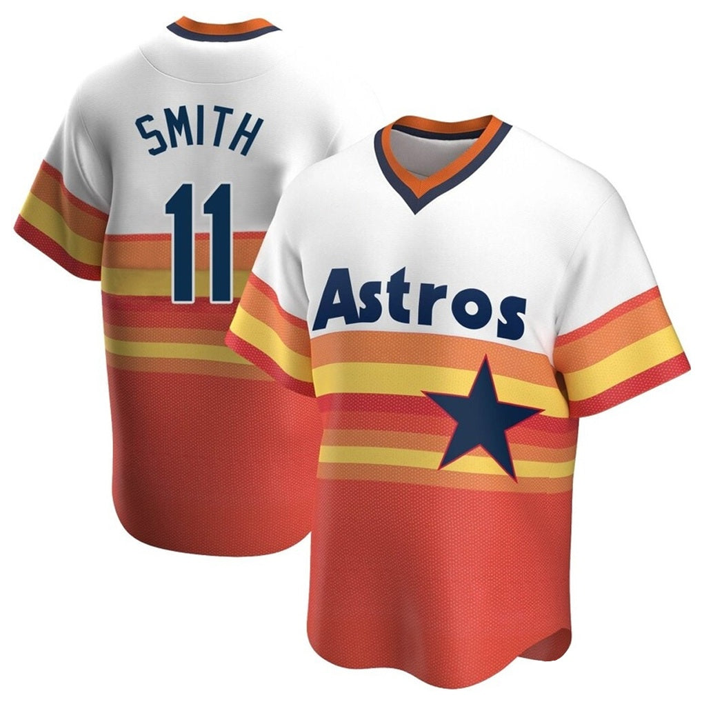 Houston Astros #11 Cam Smith Player Rainbow Cooperstown Collection FEDASGOGE T-shirt Stitched Jerseys