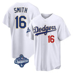 Los Angeles Dodgers #16 Will Smith Player Gold White FEDASGOGE World Series Meet 2026 Collection Stadium Limited Stitched Jerseys