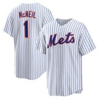 New York Mets #1 Jeff McNeil White FEDASGOGE Home Replica Player Jersey