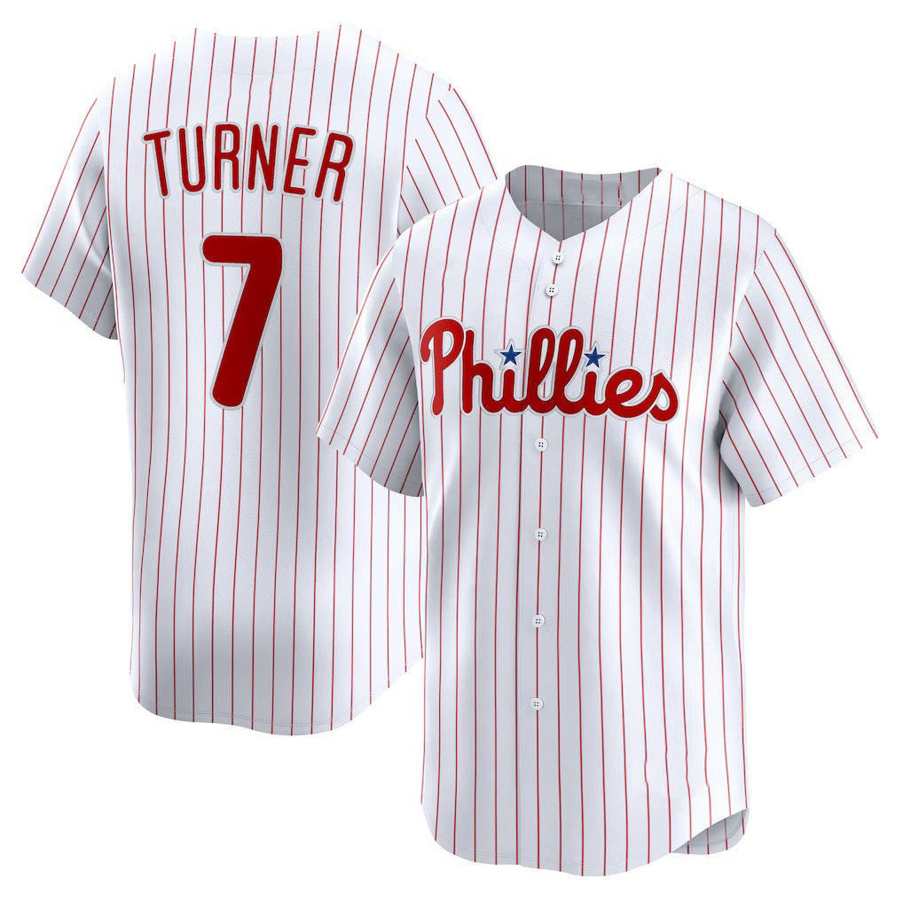 Philadelphia Phillies #7 Trea Turner White FEDASGOGE Home Limited Player Jersey