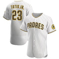 San Diego Padres #23 Fernando Tat¨ªs Jr. White-Brown FEDASGOGE Home Authentic Player Jersey