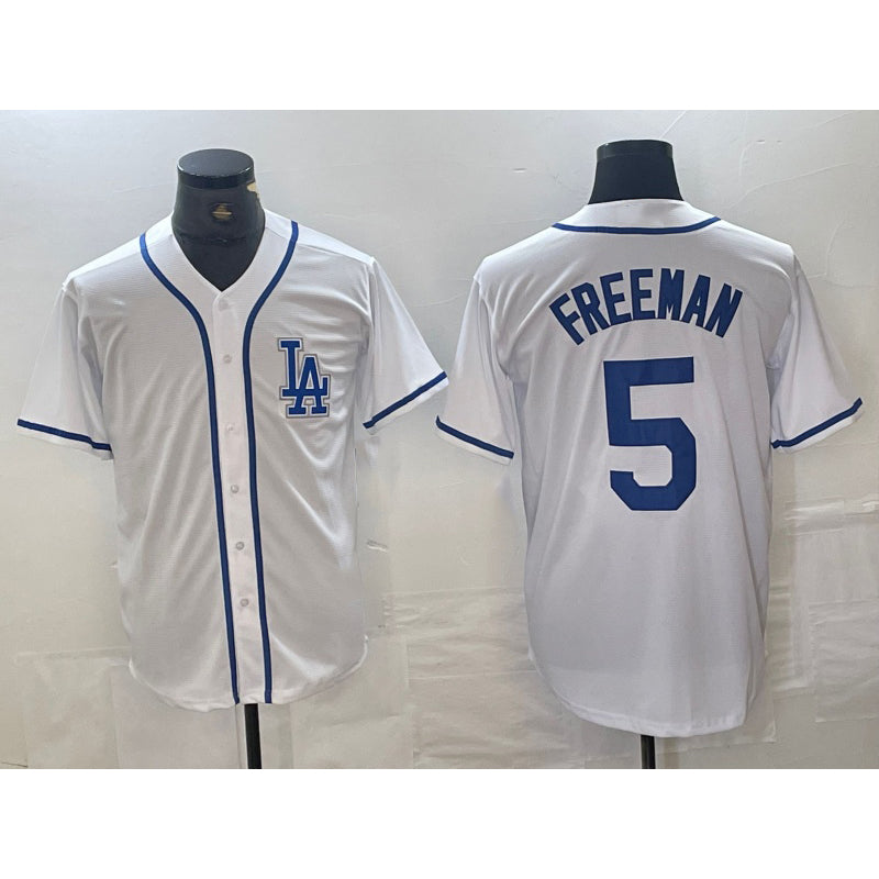 Los Angeles Dodgers #5 Freddie Freeman White FEDASGOGE Cool Base Stitched Jersey