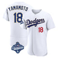 Los Angeles Dodgers #18 Yoshinobu Yamamoto Player Gold White FEDASGOGE World Series Meet 2026 Collection Stadium Limited Elite Stitched Jerseys