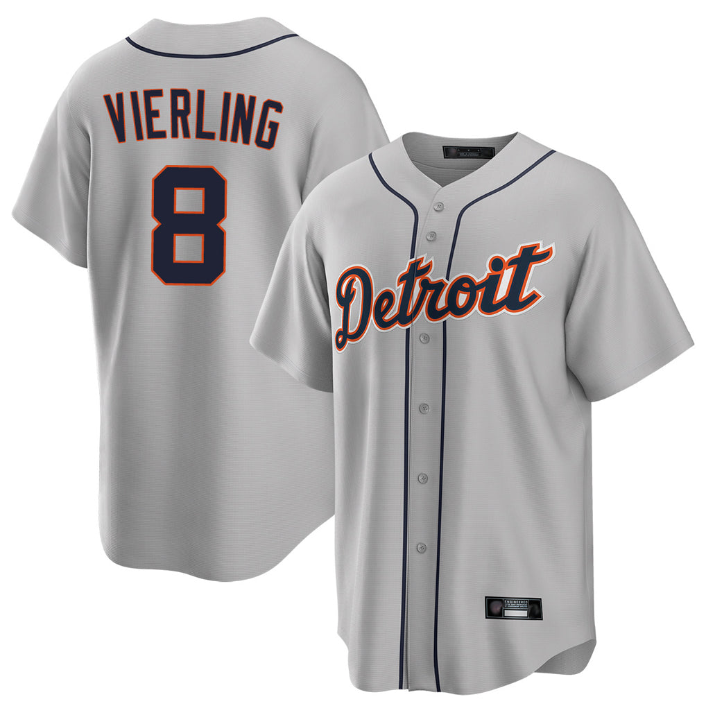 Detroit Tigers #8 Matt Vierling Player Gray FEDASGOGE Home Game Stitched Jerseys