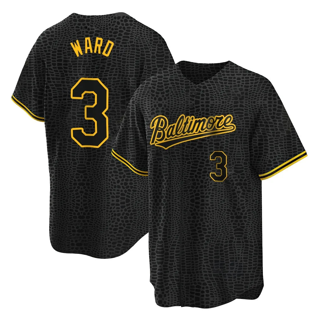 Baltimore Orioles #3 Taylor Ward Player Black FEDASGOGE Snake Skin City Home Game Stitched Jerseys