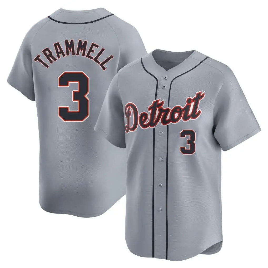 Detroit Tigers #3 Alan Trammell Player Gray FEDASGOGE Home Limited Stitched Jerseys