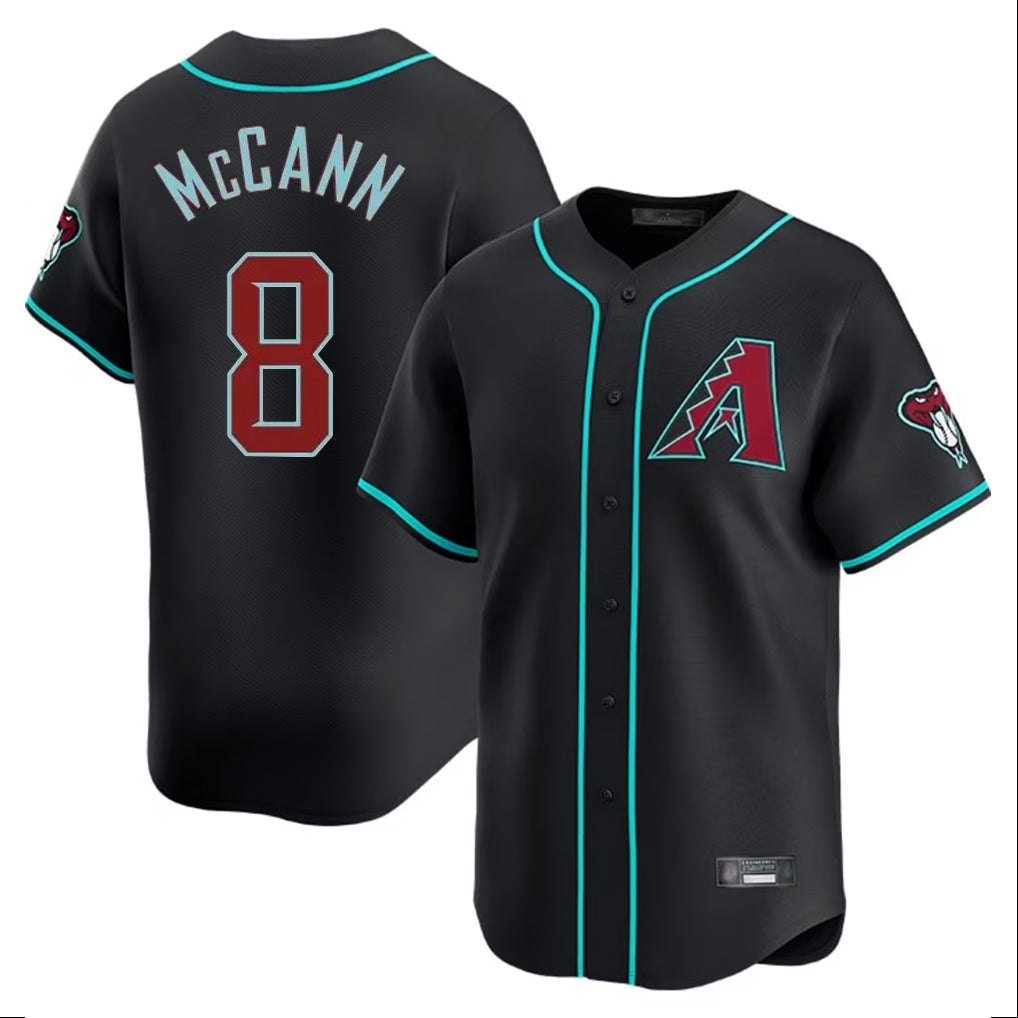 Arizona Diamondbacks #8 James McCann Player Black FEDASGOGE Limited Home Game Stitched Jerseys