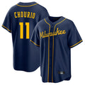 Milwaukee Brewers #11 Jackson Chourio Player Navy FEDASGOGE Home Game Stitched Jerseys