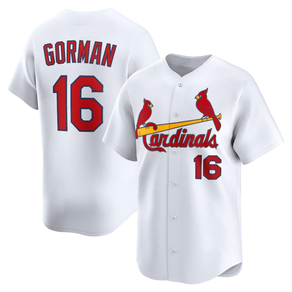 St. Louis Cardinals #16 Nolan Gorman White FEDASGOGE Home Limited Player Jersey