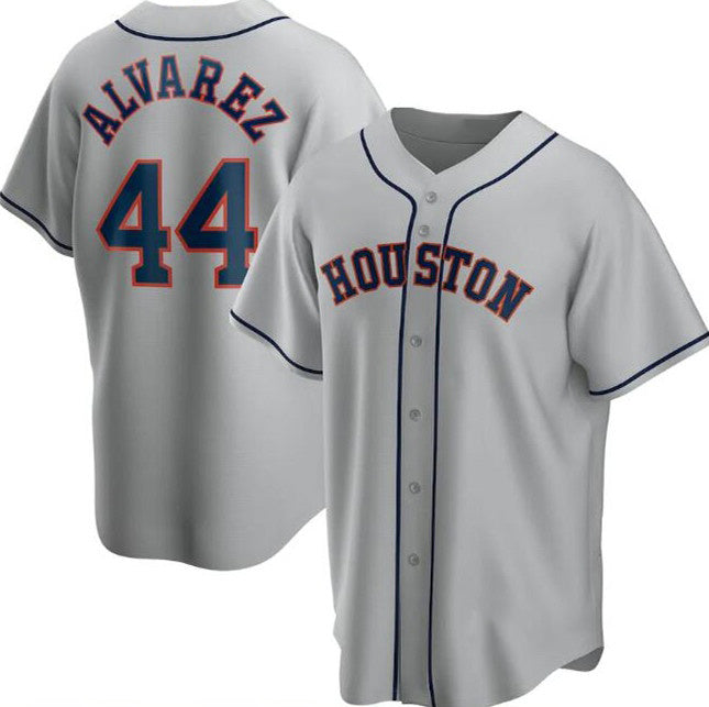 Houston Astros #44 Yordan Alvarez Grey FEDASGOGE Cool Base Stitched Jersey