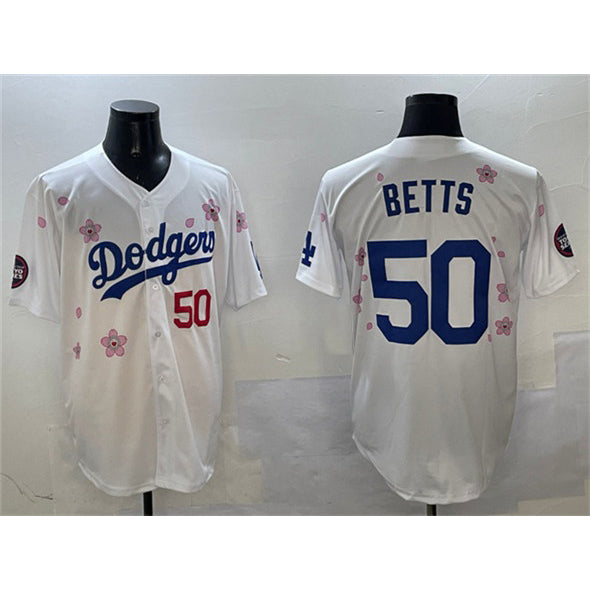 Los Angeles Dodgers #50 Mookie Betts White FEDASGOGE 2025 Tokyo Series Limited Stitched Jersey