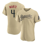 Arizona Diamondbacks #4 Ketel Marte Player Tan FEDASGOGE City Connect Limited Elite Home Game Stitched Jerseys