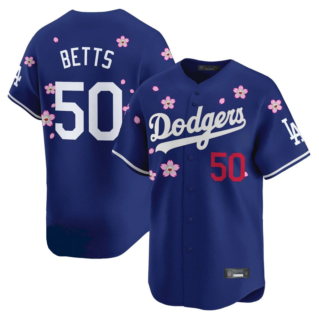 Los Angeles Dodgers #50 Mookie Betts Player Royal FEDASGOGE Tokyo Series Vapor Premier Limited Stitched Jerseys