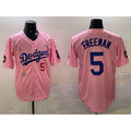 Los Angeles Dodgers #5 Freddie Freeman Pink FEDASGOGE 2025 Tokyo Series Limited Stitched Jersey