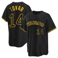 Colorado Rockies #14 Ezequiel Tovar Player Black FEDASGOGE Snake Skin City Home Game Stitched Jerseys