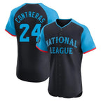 Milwaukee Brewers #24 William Contreras Player Navy FEDASGOGE Limited National League All-Star Home Limited Elite Stitched Jerseys