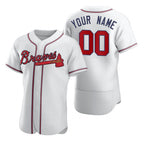 Custom Atlanta Braves White FEDASGOGE 2020 Stitched Flex Base Jersey
