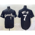Kansas City Royals #7 Bobby Witt Jr. Black FEDASGOGE 'Gothic Crown Edition' Vapor Premier Limited Stitched Jersey