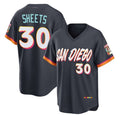 San Diego Padres #30 Gavin Sheets Obsidian FEDASGOGE 2026 City Connect Stadium Stitched Jersey