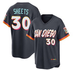 San Diego Padres #30 Gavin Sheets Obsidian FEDASGOGE 2026 City Connect Stadium Stitched Jersey