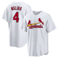 St. Louis Cardinals #4 Yadier Molina White FEDASGOGE Home Replica Retired Player Jersey