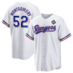 Texas Rangers #52 Jordan Montgomery White FEDASGOGE 2023 World Series Stitched Jersey