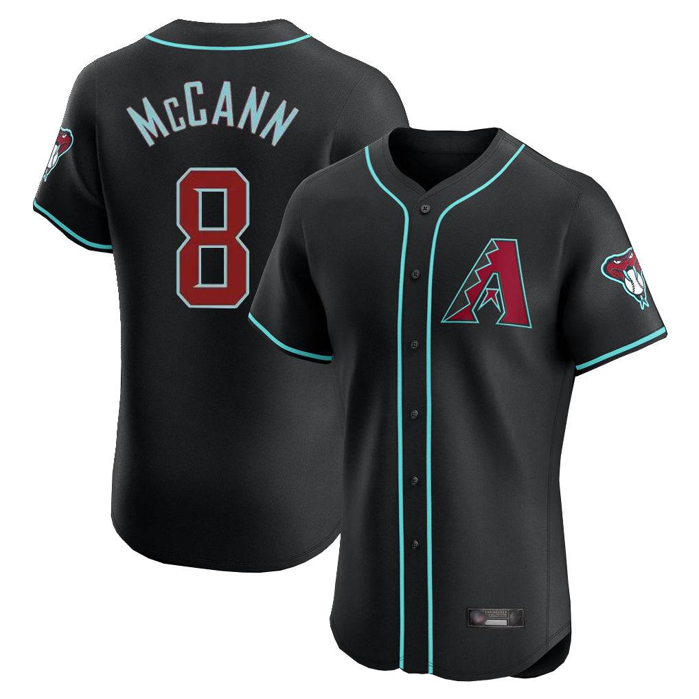 Arizona Diamondbacks #8 James McCann Player Black FEDASGOGE Limited Elite Home Game Stitched Jerseys