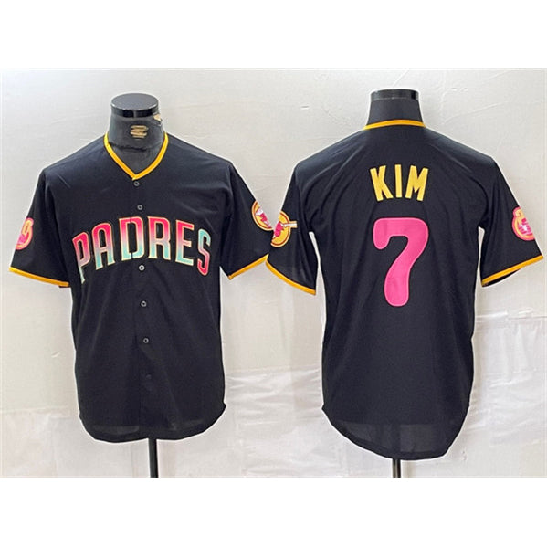 San Diego Padres #7 Ha-Seong Kim Black FEDASGOGE Cool Base Stitched Jersey