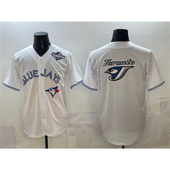 Toronto Blue Jays Team Big Logo White FEDASGOGE 2025 World Series Home Cool Base Stitched Jersey