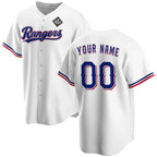 Custom Texas Rangers Active Player White FEDASGOGE 2023 World Series Stitched Jersey