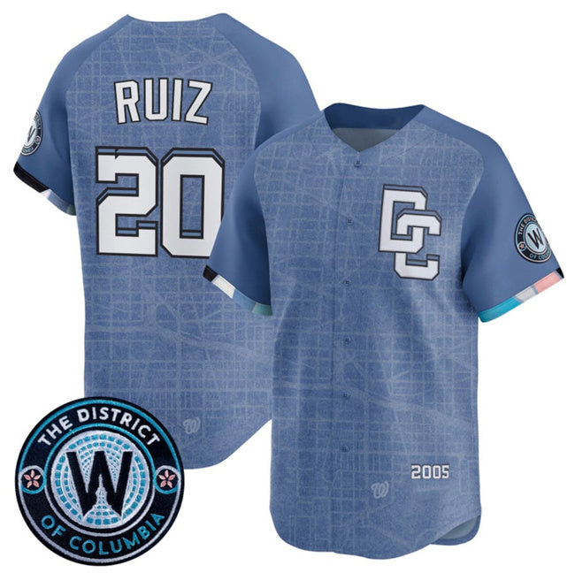 Washington Nationals #20 Keibert Ruiz Blue FEDASGOGE 2025 City Connect Limited Stitched Jersey