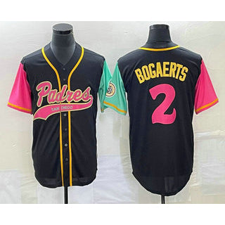 San Diego Padres #2 Xander Bogaerts Black FEDASGOGE NEW 2023 City Connect Cool Base Stitched Jersey 2