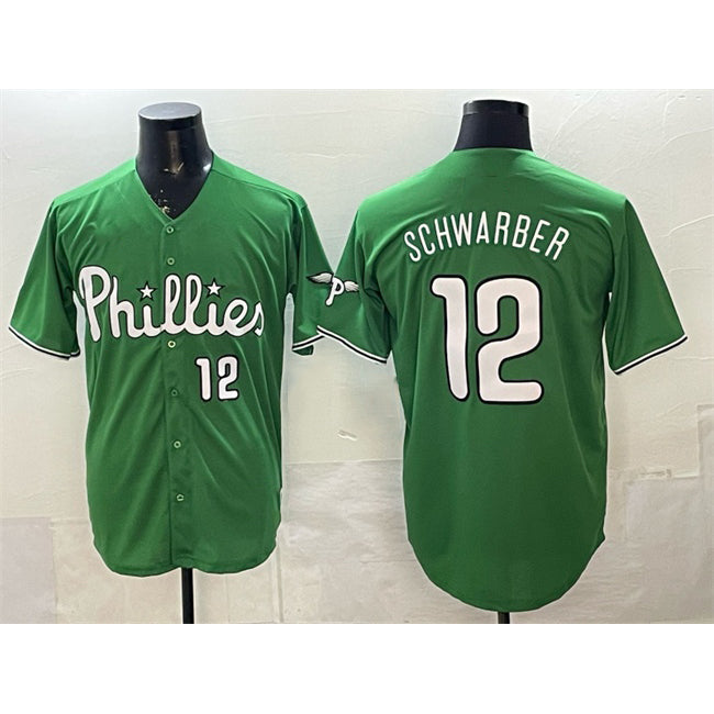 Philadelphia Phillies #12 Kyle Schwarber Green FEDASGOGE Limited Stitched Jersey