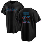 Miami Marlins #23 Max Meyer Black FEDASGOGE Cool Base Stitched Jersey