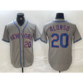 New York Mets #20 Pete Alonso Grey FEDASGOGE Stitched Jersey