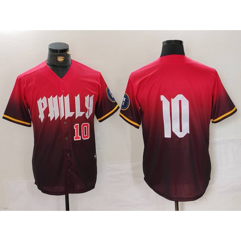 Philadelphia Phillies #10 JT Realmuto Red FEDASGOGE 2024 City Connect Limited Stitched Jerseys