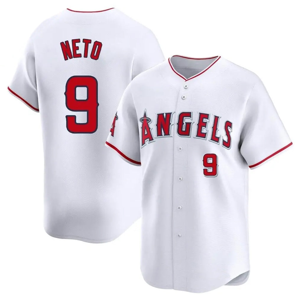 Los Angeles Angels #9 Zach Neto Player White FEDASGOGE Limited Home Stitched Jerseys