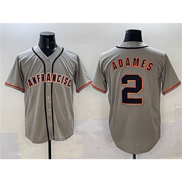 San Francisco Giants #2 Willy Adames Gray FEDASGOGE Cool Base Stitched Jersey 2