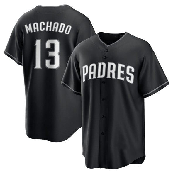 San Diego Padres #13 Manny Machado Black FEDASGOGE Lights Out Limited Stitched Jersey